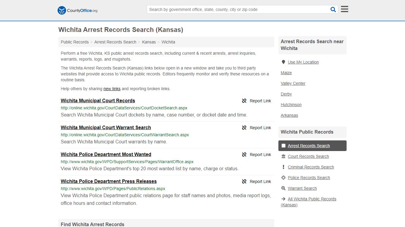 Arrest Records Search - Wichita, KS (Arrests & Mugshots)